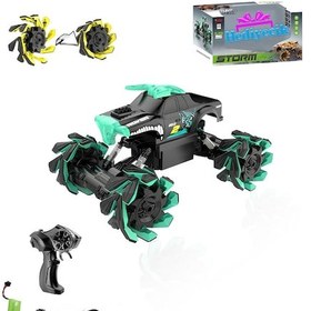 Resim Kumandalı Şarjlı Açılır Tekerlekli Akrobat Araba Turkuaz Karışık 