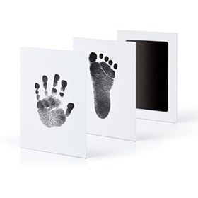 Resim Güvenli Ayak İzi, El İzi ve Evcil Hayvan İzi Damgalama için Dokunsuz Mürekkep Ped, Siyah Mürekkep Rengi, Evcil Hayvan İzi Yakalama | Modern Tasarım | PVC Malzeme, Mürekkep Damga Ped 