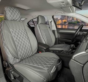 Resim Fresh Start Opel Astra H Sedan Uyumlu Yarı Deri Oto Koltuk Kılıfı Ön Arka Takım Füme 