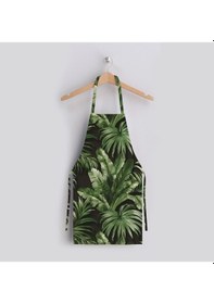Resim Adawall Siyah Tropikal Tasarımlı Mutfak Önlüğü 
