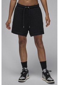 Resim Nike Air Jordan Loose Fit Women's Knit Shorts Kadın Bol Kesim Örgü Şort Siyah Siyah 