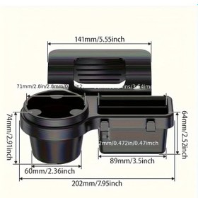 Resim Xuweiwei Siyah 1 Kapı Araç Saklama Organizer Bardaklık Telefon Cebi Kartlık Fonksiyonel 