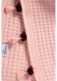 Resim Vionel Home Pamuklu Waffle Desen Ponponlu Çift Kişilik Pike Pembe 