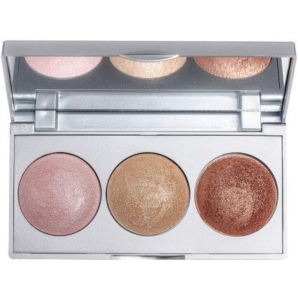Strobing Highlighter Palette - Pink-Gold-Bronz - Fırınlanmış Üçlü Aydınlatıcı Paleti Fiyatı ve Özelliklerı - Badem