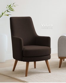 Resim Velura Home & Living Valo Berjer & Tekli Koltuk - Koyu Kahve 