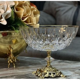 Resim Elta Collection Metal Ayaklı Lüx Oval Gondol Sunum Kasesi Seffaf 