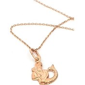 Resim Kova Burcu Gümüş Rose Kolye 