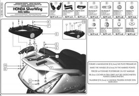 Resim GIVI SR19M HONDA SILVERWING - ABS 400-600 (01-09) - SW-T 400-600 (09-17) ARKA ÇANTA TAŞIYICI 