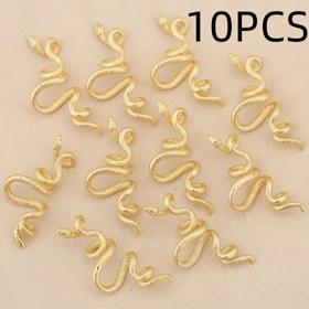 Resim 10 Adet, Avrupa & Amerikan Tarzı - Şık Bakır Yılan Zincir Kolye Uçları, DIY Takı Yapımı İçin Uniseks Moda Aksesuarlar, Kolyeler, Küpeler ve Bileklikler için Uygun, Mükemmel Noel Hediyesi 