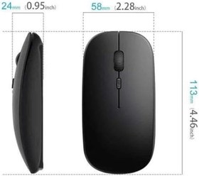 Resim Siyah Wireless Kablosuz Sessiz Mouse Bluetooth Bağlantılı 