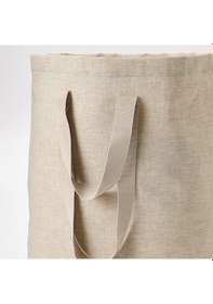 Resim Çamaşır Torbası 100 Litre Meridyendukkan Naturel Bej Renk Kirli Çamaşır Sepeti 