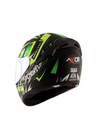 Resim Axor Rage Trogon-E CE2205 DOT FMVSS218 Motosiklet Kaskı Siyah - Yeşil - Sarı 