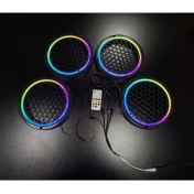 Resim Pozart Piksel Neon Ledli 20 cm Midrange Hoparlör Kapağı 4ADET Kapak+Modül Sök Tak Soketli Kolay Montaj 