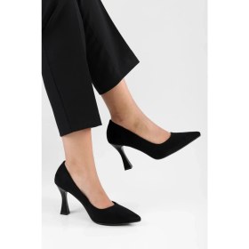 Resim Shoeberry Kadın Tean Siyah Süet Topuklu Stiletto 