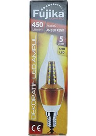 Resim Fujika 5W 230V 3000K E14 Kıvrık Uçlu Led Buji Ampul 