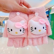 Resim 2 adet Sanrio for hello kitty, for My Melody, for Kuromi, for Cinnamoroll Peluş Eldiven - Pastel Pembe ve Mercan Fleece, Kadınlar için Dönüştürülebilir Parmaksız Eldivenler, Günlük ve Özel Etkinlikler için Sevimli Sanrio Karakterleri - Sanrio Hayranları için Mükemmel Hediye, Etkinlik Aksesuarları, Canlı Tasarım, Yumuşak Dokulu 