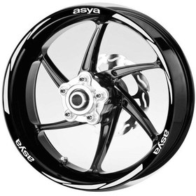 Resim Beyaz-Asya -Yazılı-3-Parçalı-Reflektif-Kırmızı-Jant-Şeridi 