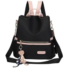 Resim Sırt Çantası Kadın Günlük Çanta Sırt Çantası Okul Moda Okul Hırsızlığa Karşı Su Geçirmez Çok İşlevli Büyük Kapasiteli Omuz Çantası Seyahat İçin Black Siyah 