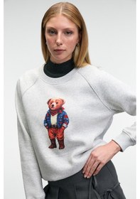 Resim Grımelange Aelorıa Kadın Önü Baskılı Reglan Kol Oversize Grimelanj Sweatshirt Grimelanj 