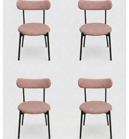 Resim 4 Adet Puffy Koyu Kahverengi Teddy Sandalye Mutfak Sandalyesi Salon Sandalyesi Balkon Sandalyesi Kahverengi 