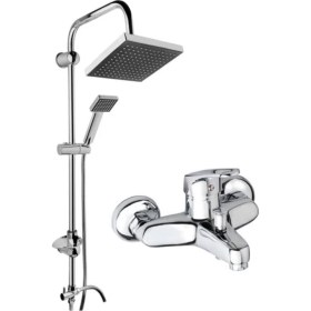 Resim Guadro Armatür Banyo Musluğu Çeşmesi Bataryası ve Krom Robot Duş Sistemi Set Takım 