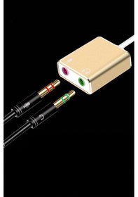 Resim Usb Harici Ses Kartı 3.5mm Mikrofon Ve Kulaklık Girişli Dönüştürücü Adaptör Laptop Bilgisayar Uyumlu 