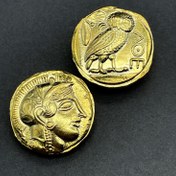 Resim Antik Yunan Mitolojisi Bilgelik Tanrıçası Athena ve Baykuş Rozeti Metal Madalyon Takı Hediye Kopya 