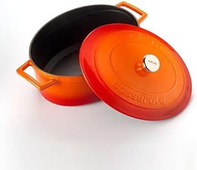 Resim Lava Metal Oval Döküm Tencere, 27 cm, 3.91 L Hacim, Turunucu 