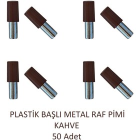 Resim Adilon Plastik Metal Başlı Raf Pimi Kahve 50 Adet 