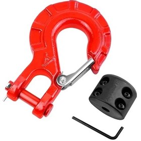 Resim Willowhaven Kırmızı Siyah 35.000 Lb Çelik Vinç Kancası Emniyet Mandallı Off-road 