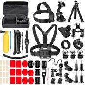 Resim Gopro Aksiyon Kamerası Aksesuarları Kiti Kafa / Göğüs Kemeri Tripod Seti İçin 56'sı 1 Arada 