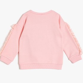 Resim Kız Bebek Fırfır Detaylı Sweatshirt 