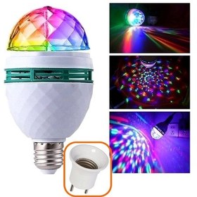 Resim Renkli Disko Ampulü Lambası E27 Duy Hediye Led Ampul Dönen Disco 