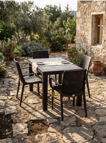 Resim Mandella Kampanyalı Elit Rattan 70x120 Nirvana Koltuk Masa Takımı 4 Kişilik Kahverengi Kahverengi 