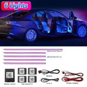 Resim 6’lı 1 Arada RGB Akrilik Ortam Aydınlatma Kiti, Ultra Parlak LED Şerit Işıklar, Dahili LED’li PMMA Bar, Kablosuz Uygulama Kontrollü Araç İçi Aydınlatma, 16 Milyon Renk Neon Müzik Modu, Çoklu Aydınlatma Modları, Müziğe Senkronize Atmosfer Işığı, Yüksek Parlaklıktaki Neon Şeritler, 12V Araç Fişi Aksesuarı, Güç Gerektirmez 