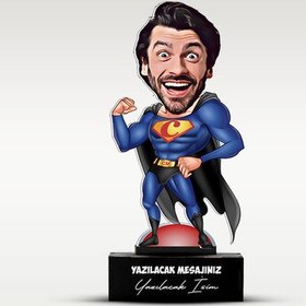 Resim Süper Güçleri Olan Adam Karikatürlü Biblo 