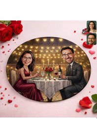 Resim Bk Gift Kişiye Özel Sevgili Karikatürlü Yuvarlak Puzzle 20x20cm -10, Sevgililer Günü Hediyesi, Sevgiliye Hediye Kobitmeyencom36163 Bk Gift 