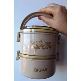 Resim Tantitoni 1,4 Ml, 2 Katlı, Içi Çelik, Yuvarlak, Yemek Taşıma Kabı, Sefer Tası, Yemek Termosu, Food 1112 