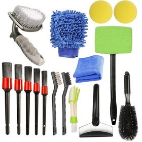 Resim Kangfufeng 16 Adet Araba Bakım Fırçası Seti Detaylandırma Fırçaları Araba Yıkama Temizleme Aletleri 
