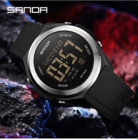 Resim Cloud011 Sanda's Unisex Elektronik Spor Saati Gece Işığı Geri Sayım Çok Fonksiyonlu Siyah Diğer 