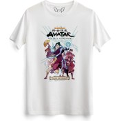 Resim Avatar The Last Airbender Anime Baskılı Beyaz Tshirt 