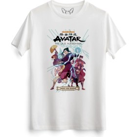Resim Avatar The Last Airbender Anime Baskılı Beyaz Tshirt 