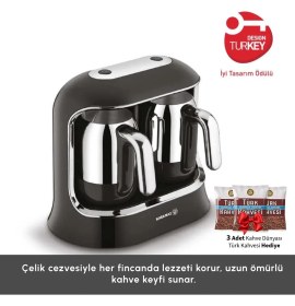 Resim Korkmaz Çiftli Sistem Özel Mor Renkli Kahve Makinesi Cosmica A861-09 Kahvekolik Twin 