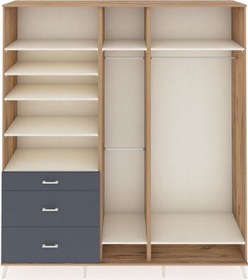 Resim Hyperion Dolap 9 Raflı 3 Çekmeceli 3 Askılı 220x44x243 Çam-aytaşı/antrasit Aytası/antrasıt 