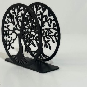 Resim Hero Dizayn Hayat Ağacı Desenli Siyah Metal Peçetelik 