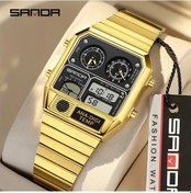 Resim Sunshine022 Sanda Erkek Termometreli Kronometre Çift Kadranlı Spor Kola Saati 3192 Altın Beyaz Diğer 