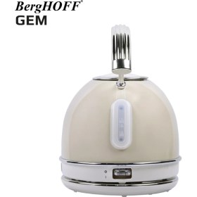 Resim Berghoff Gem Retro Yuvarlak Su Isıtıcısı Kettle ve Retro Krem Rengi 2 Dilim Ekmek Kızartma Makinesi Seti 