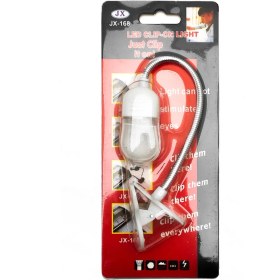 Resim OEM JX-168B Mini Pilli Kitap Okuma Lambası Mandallı Beyaz 