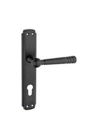 Resim Osmanlı Lüx Mat Siyah Aynalı Daire Çelik Kapı Kolu 1 Takım Daire Giriş Kapı Kolu 