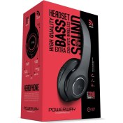 Resim Powerway BTX107 Kulak Üstü Bluetooth Kulaklık Siyah Ios & Android Uyumlu Aux Girişli 